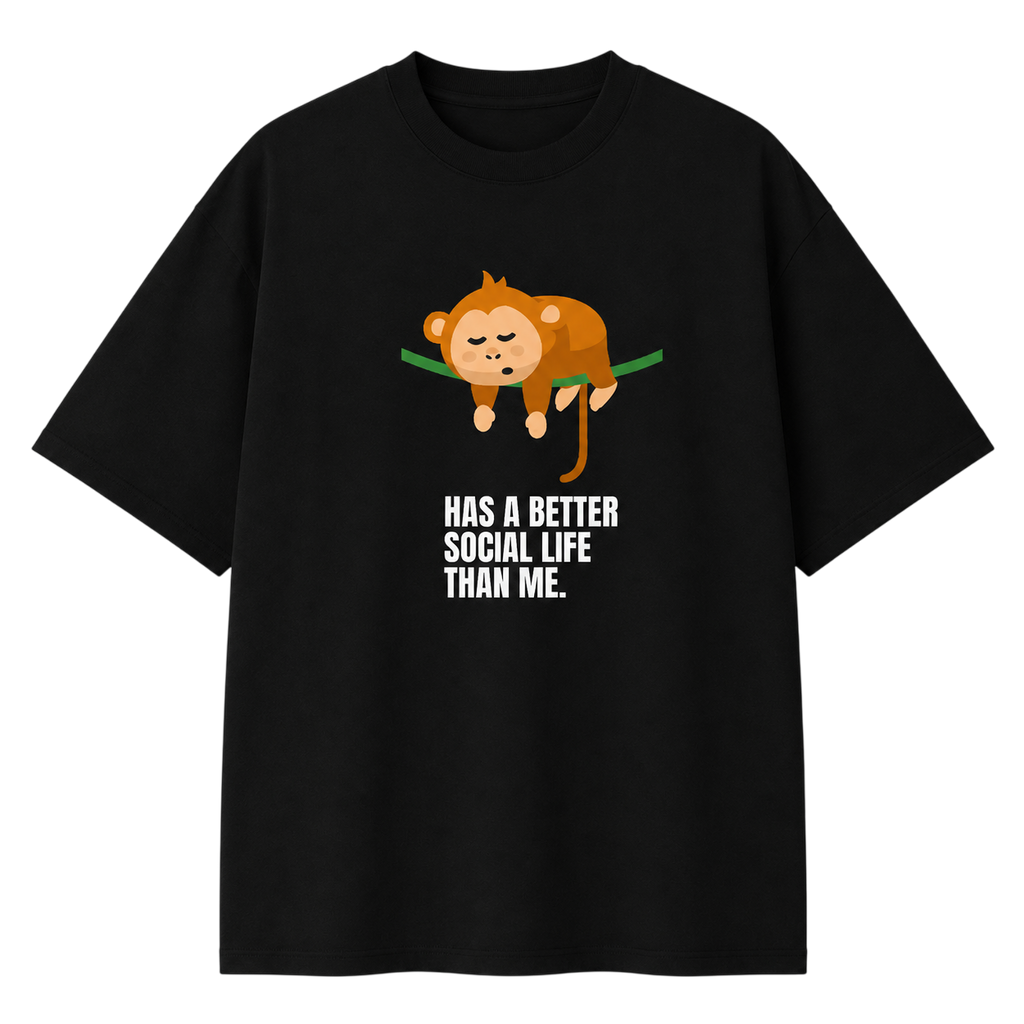 Men's Black Better Social Life Graphic Printed T-Shirt — 220 GSM