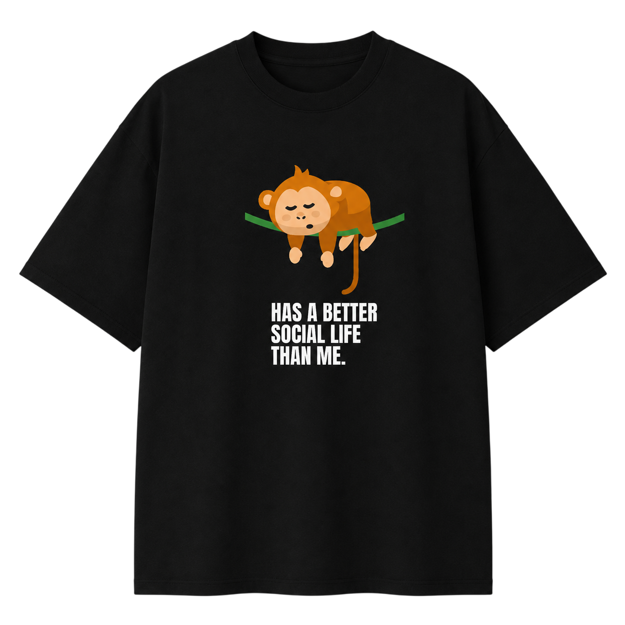 Men's Black Better Social Life Graphic Printed T-Shirt — 220 GSM